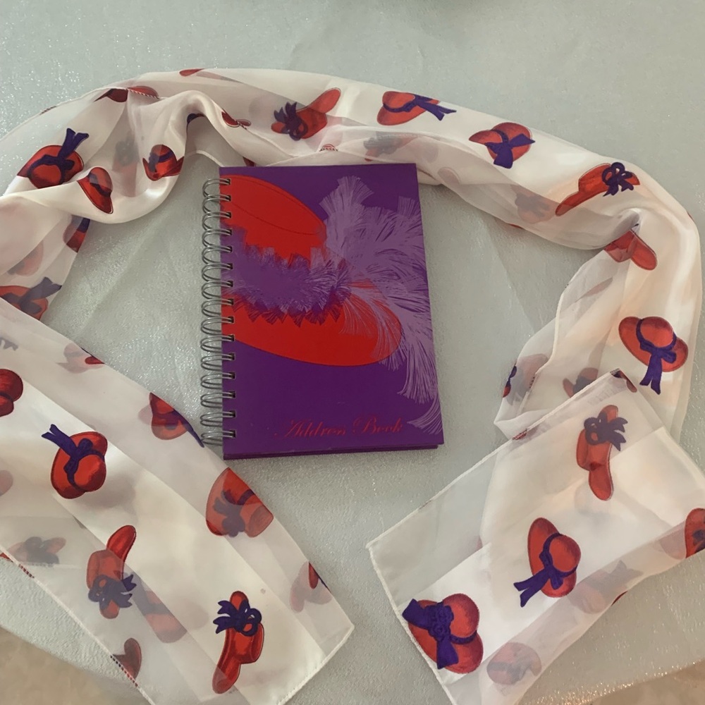 NWT Elegant Red Hat Society Scarf and address book